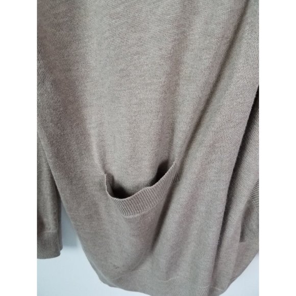 Luxury Premier Collection Sz. XL Beige Cashmere Blend Open Cardigan Sweater - Picture 5 of 8